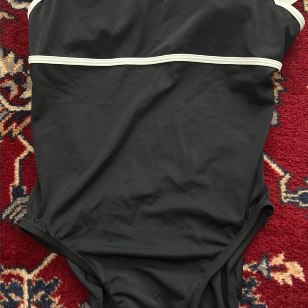 Nike Black One-Piece Swimsuit with White Trim